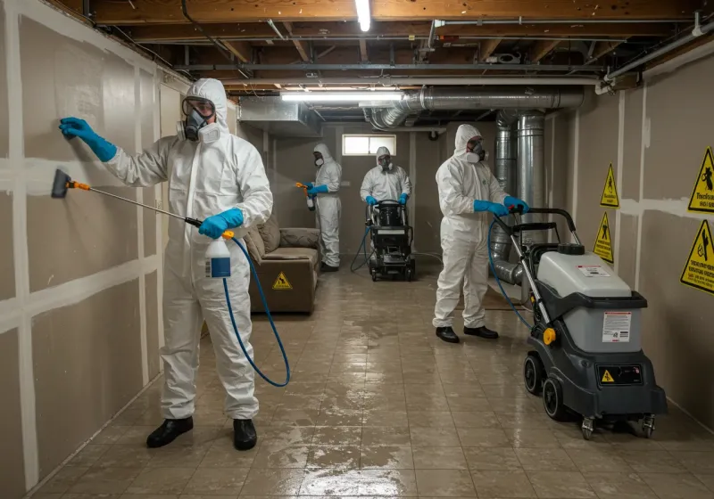 Basement Moisture Removal and Structural Drying process in Herndon, VA